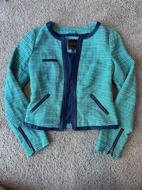 The Limited Teal & Navy Zip-Front Jacket